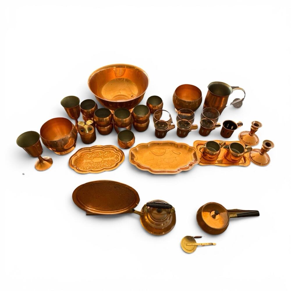 Huge Lot Of Vintage CG COPPERCRAFT GUILD Serving Pieces - 30 + Pieces